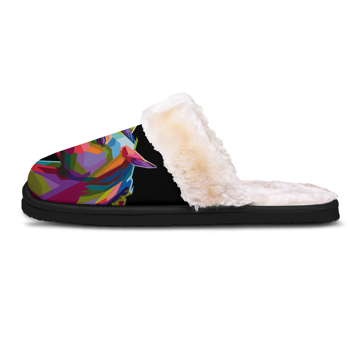 Portrait Horse Colorful Print Slippers-grizzshop