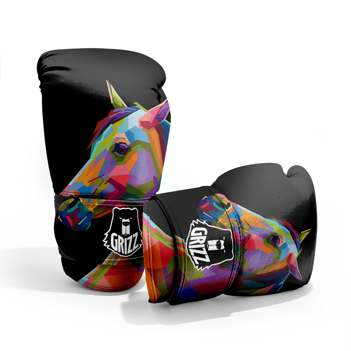 Portrait Horse Colorful Print Pro Boxing Glove