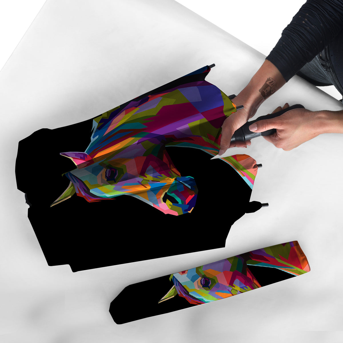 Portrait Horse Colorful Print Umbrella-grizzshop