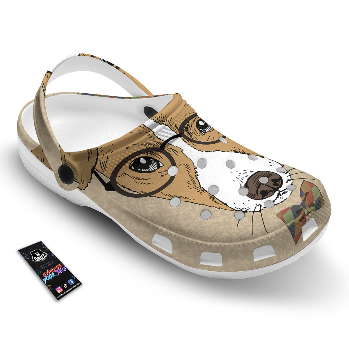 Portrait Jack Russell Terrier Print Clog-grizzshop