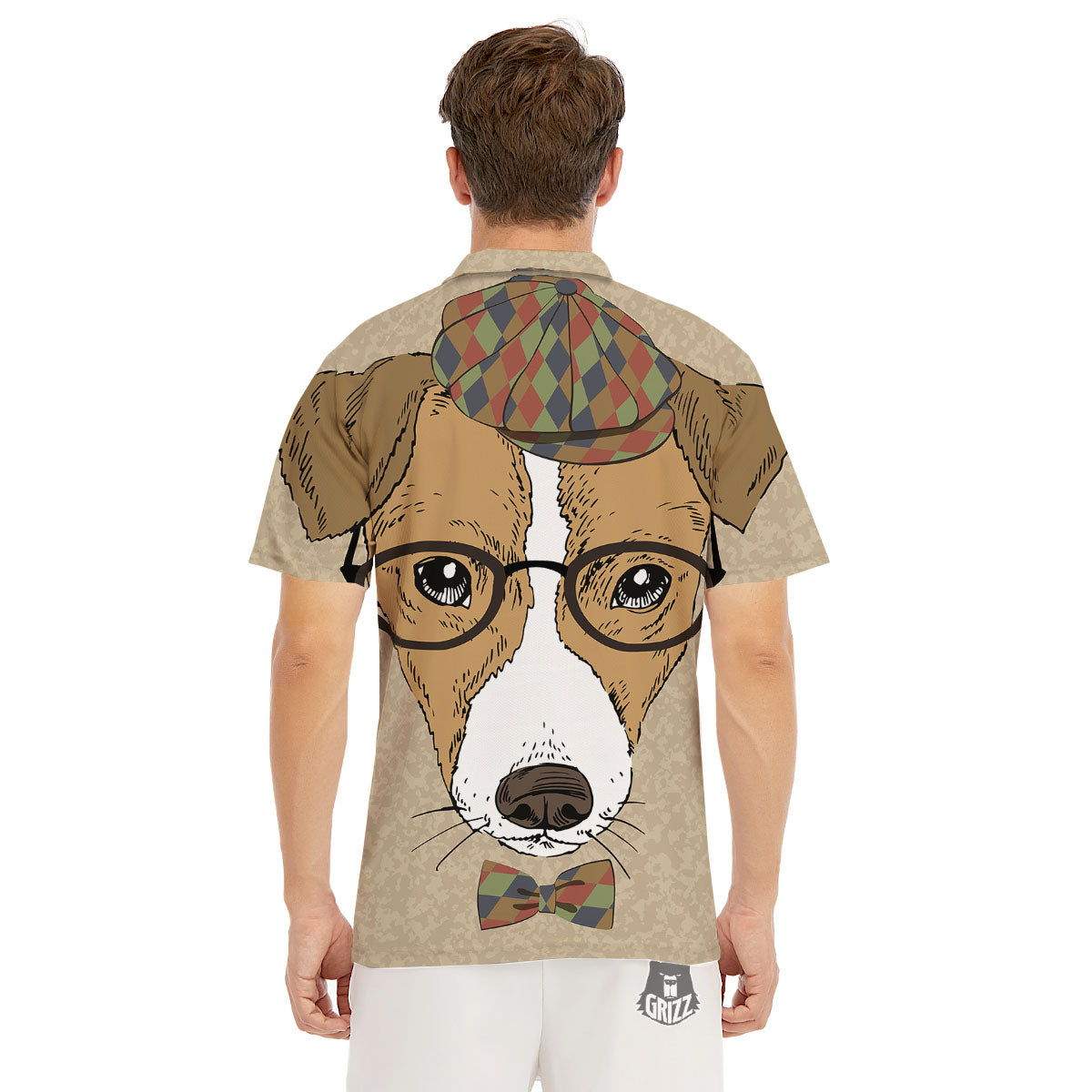 Portrait Jack Russell Terrier Print Men's Golf Shirts-grizzshop