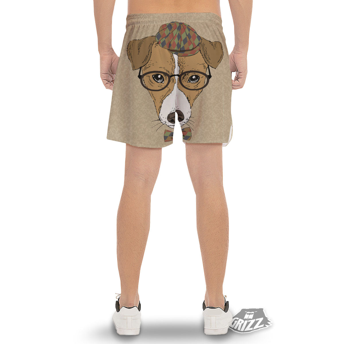 Portrait Jack Russell Terrier Print Men's Gym Shorts-grizzshop
