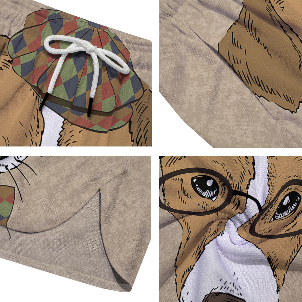 Portrait Jack Russell Terrier Print Men's Running Shorts-grizzshop