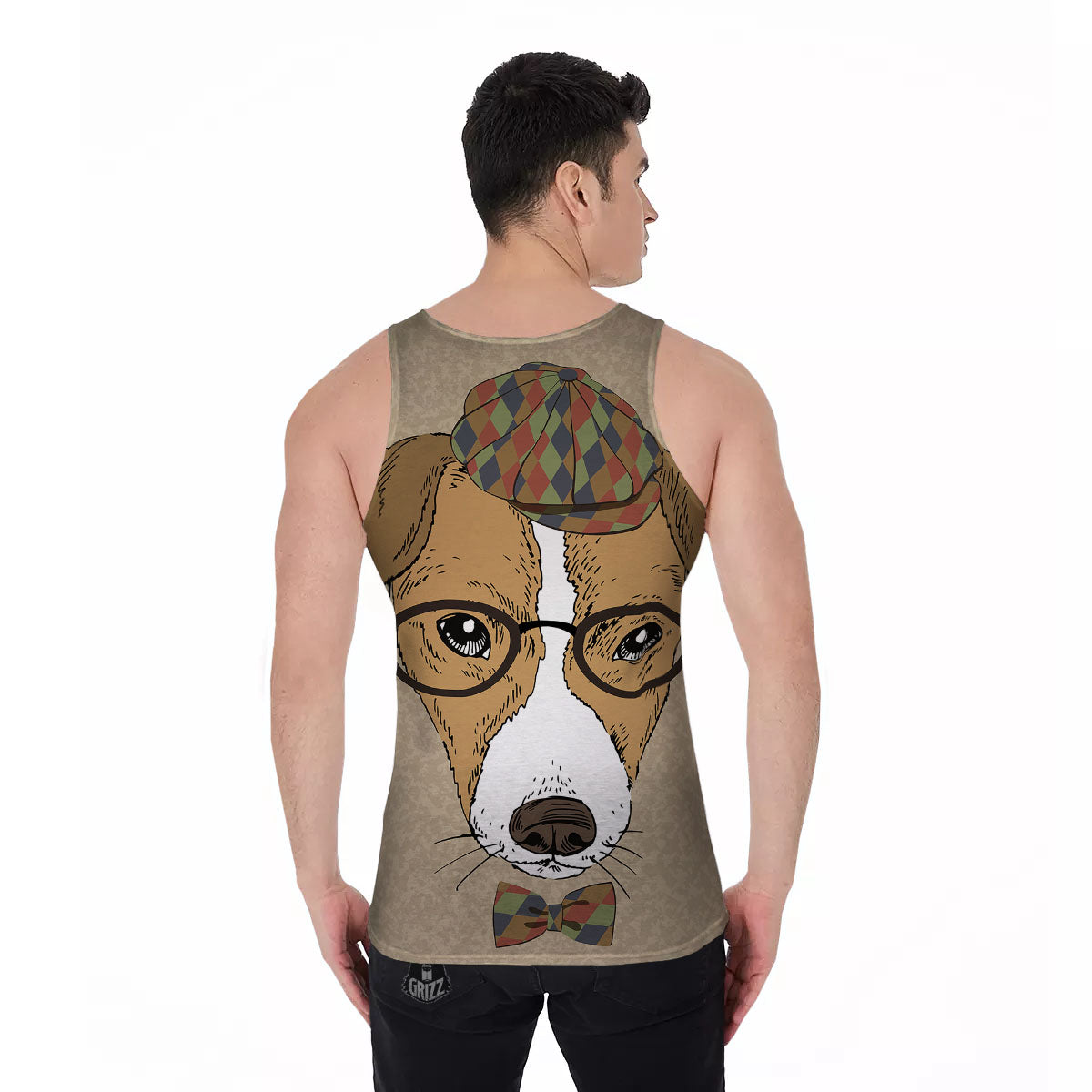 Portrait Jack Russell Terrier Print Men's Tank Top-grizzshop