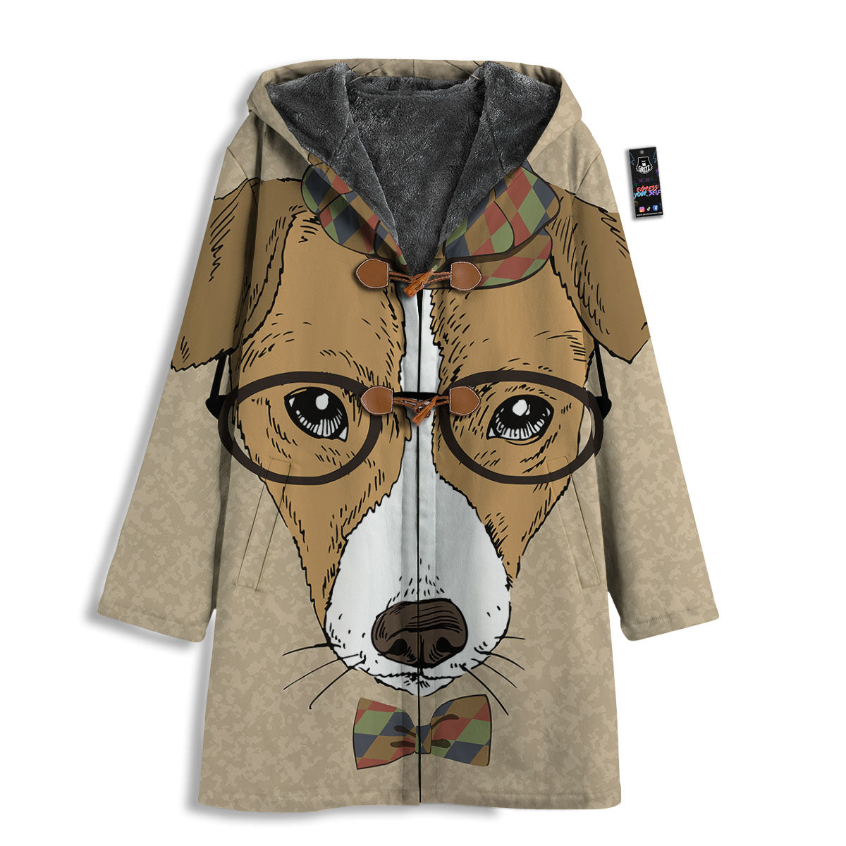 Portrait Jack Russell Terrier Print Men's Windbreaker Jacket-grizzshop