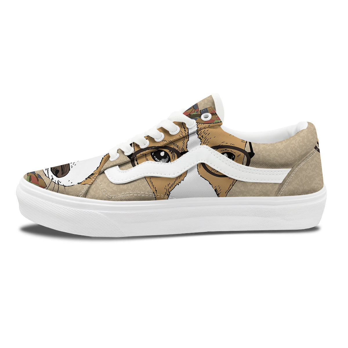 Portrait Jack Russell Terrier Print Skate Shoes-grizzshop