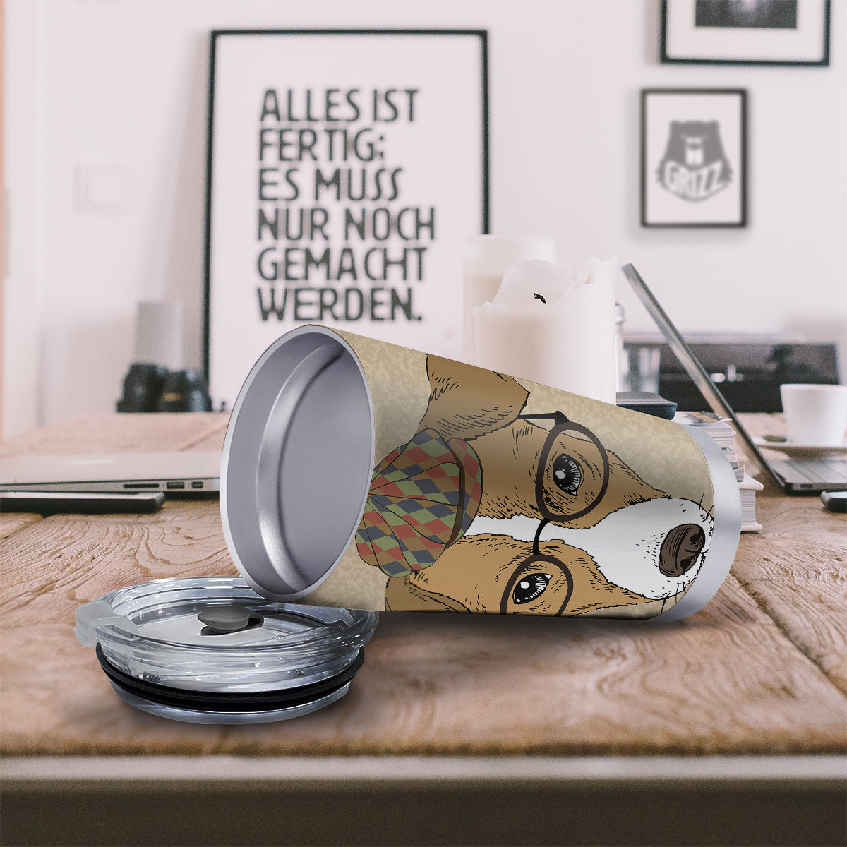 Portrait Jack Russell Terrier Print Tumbler-grizzshop