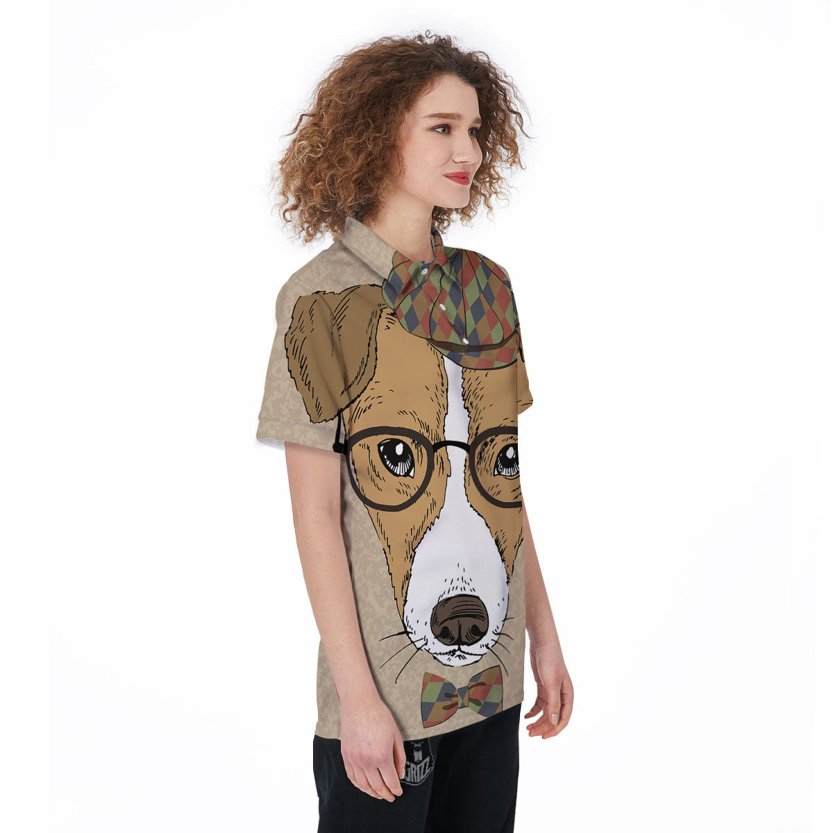 Portrait Jack Russell Terrier Print Women's Golf Shirts-grizzshop