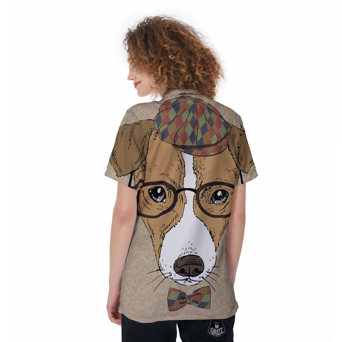 Portrait Jack Russell Terrier Print Women's Golf Shirts-grizzshop
