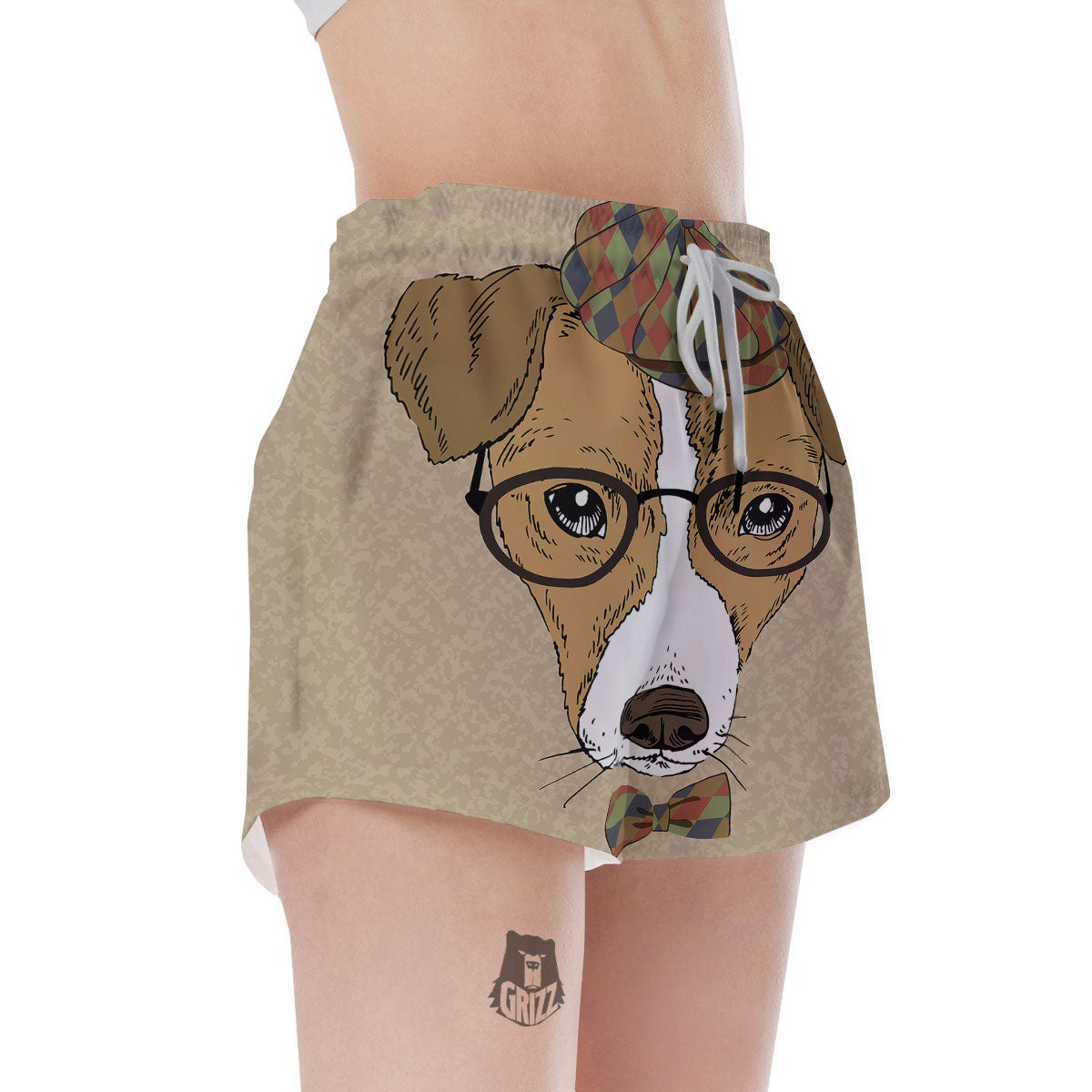 Portrait Jack Russell Terrier Print Women's Shorts-grizzshop