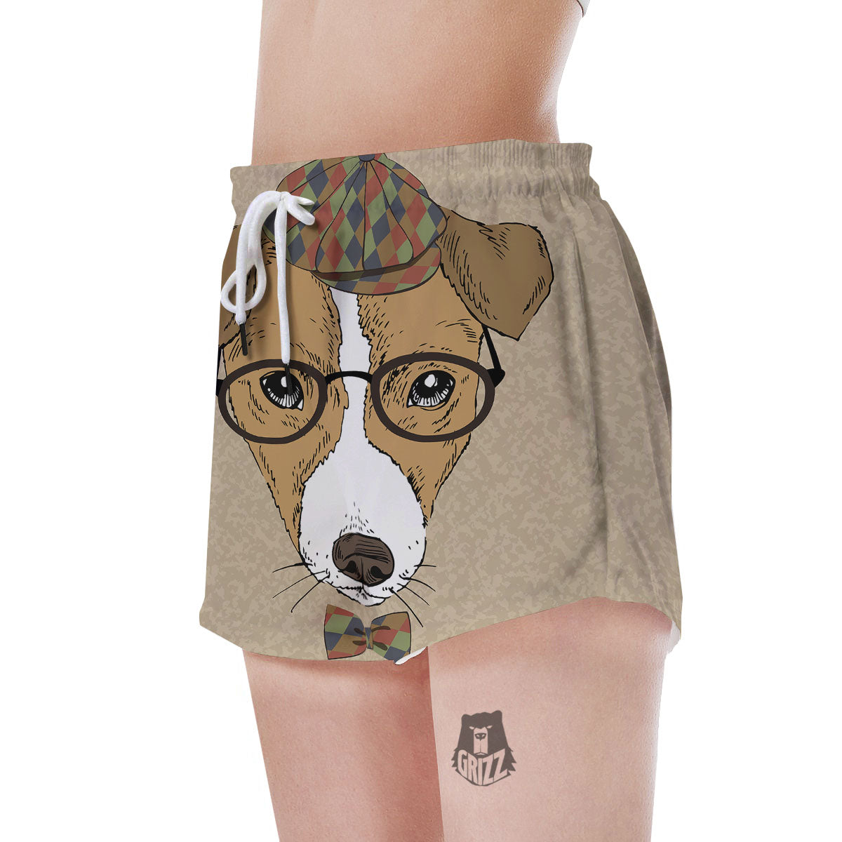 Portrait Jack Russell Terrier Print Women's Shorts-grizzshop