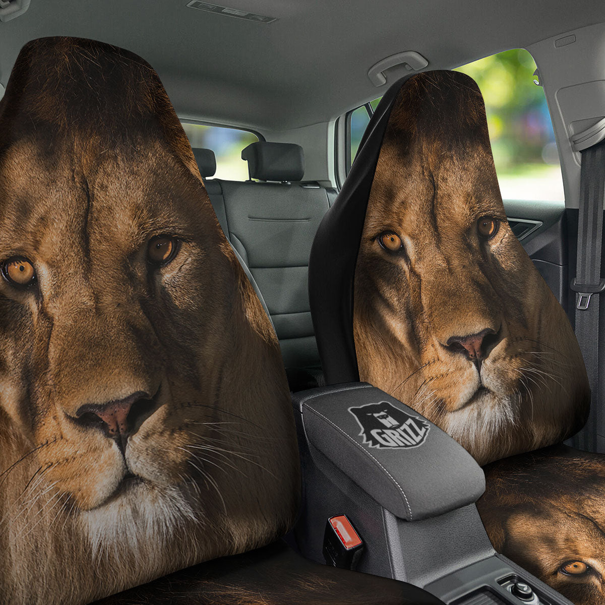Portrait Leo Print Car Seat Covers-grizzshop