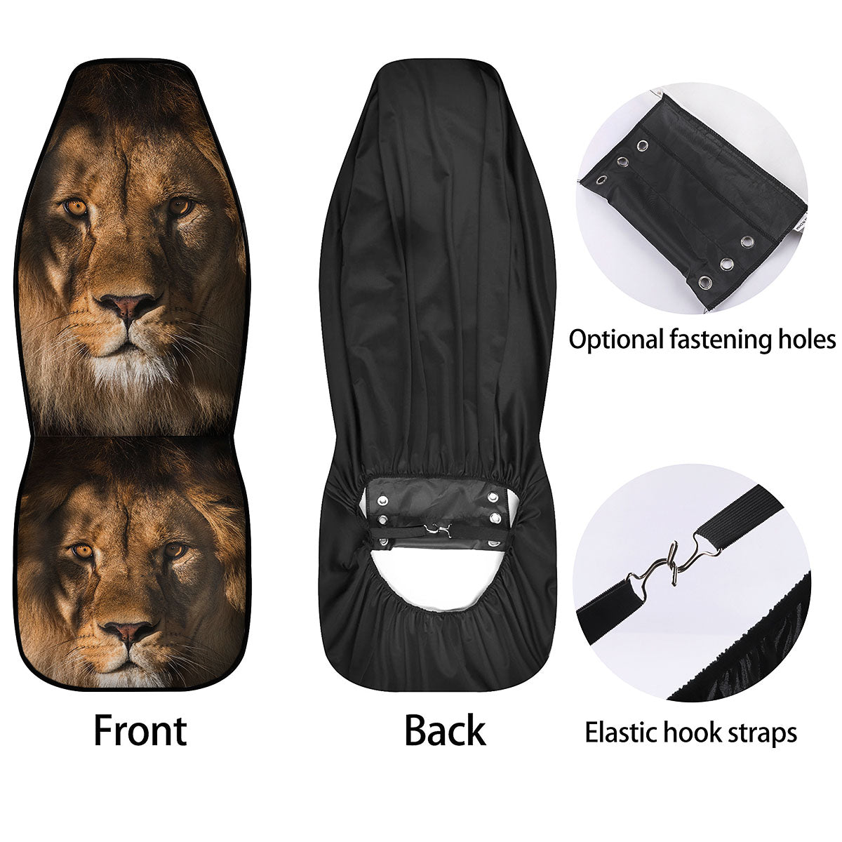 Portrait Leo Print Car Seat Covers-grizzshop