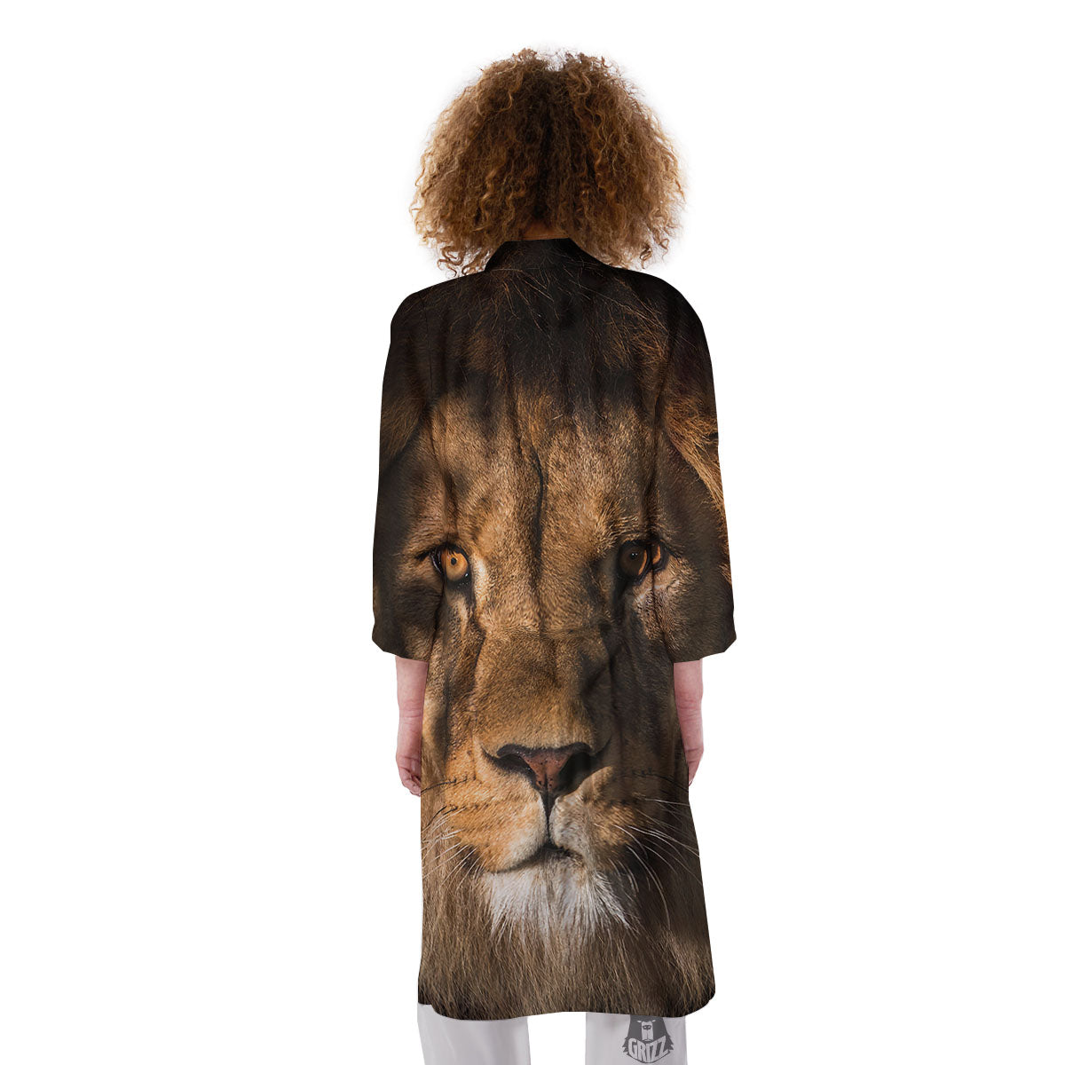 Portrait Leo Print Kimono-grizzshop