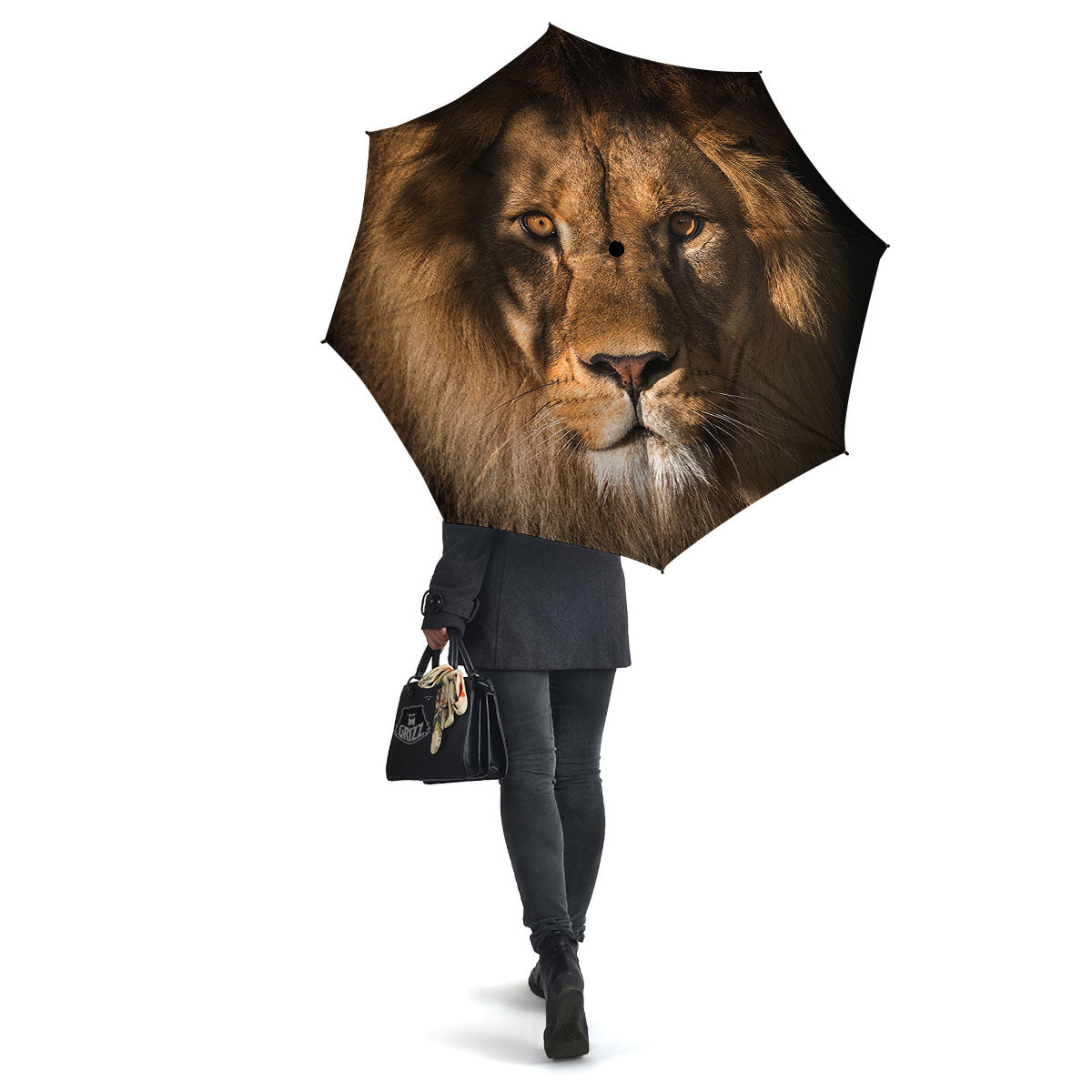 Portrait Leo Print Umbrella-grizzshop