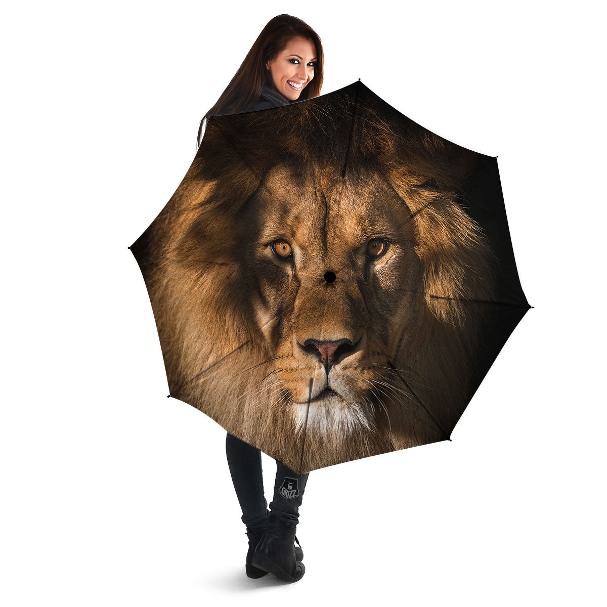 Portrait Leo Print Umbrella-grizzshop