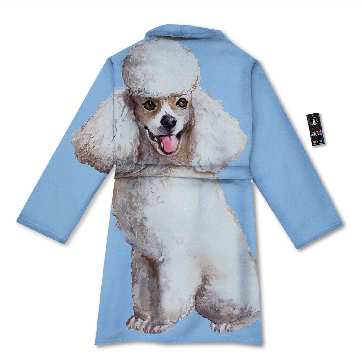 Portrait Poodle Print Bathrobe-grizzshop