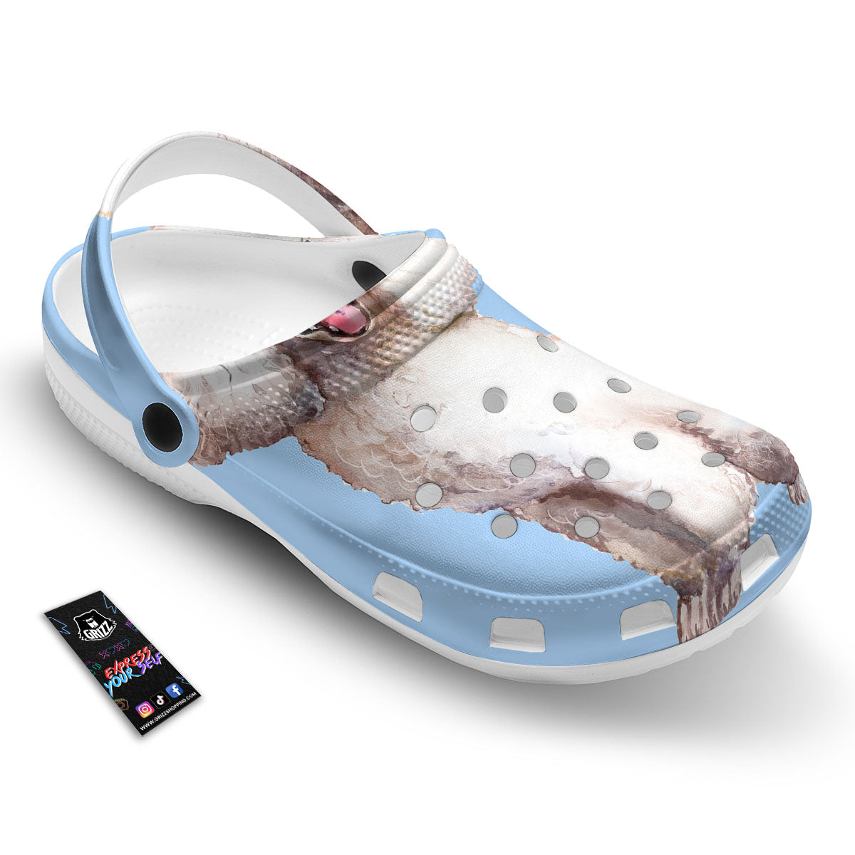 Portrait Poodle Print Clog-grizzshop