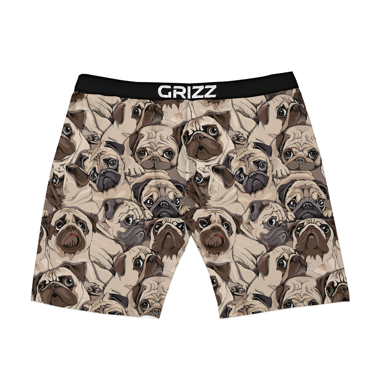Portrait Pug Vintage Print Pattern Boxer Briefs-grizzshop