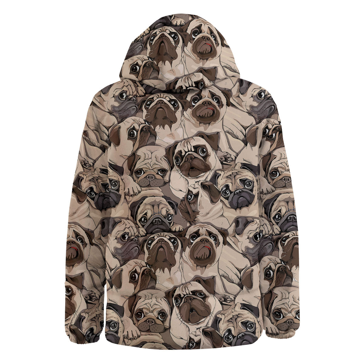 Portrait Pug Vintage Print Pattern Down Jacket-grizzshop