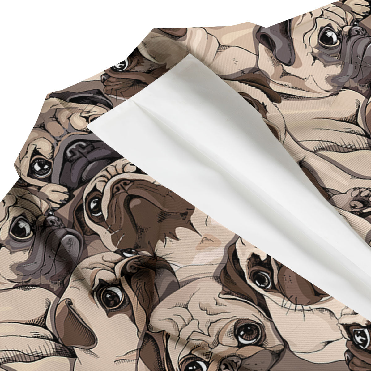 Portrait Pug Vintage Print Pattern Men's Blazer-grizzshop