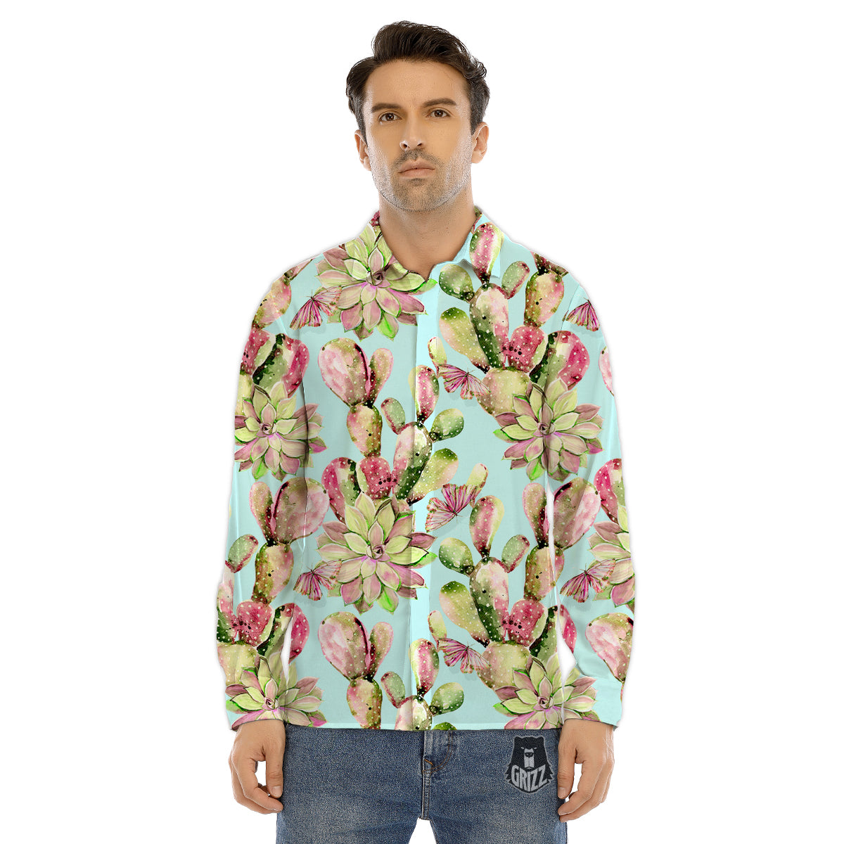 Portrait Raccoon Print Men's Dress Shirts-grizzshop