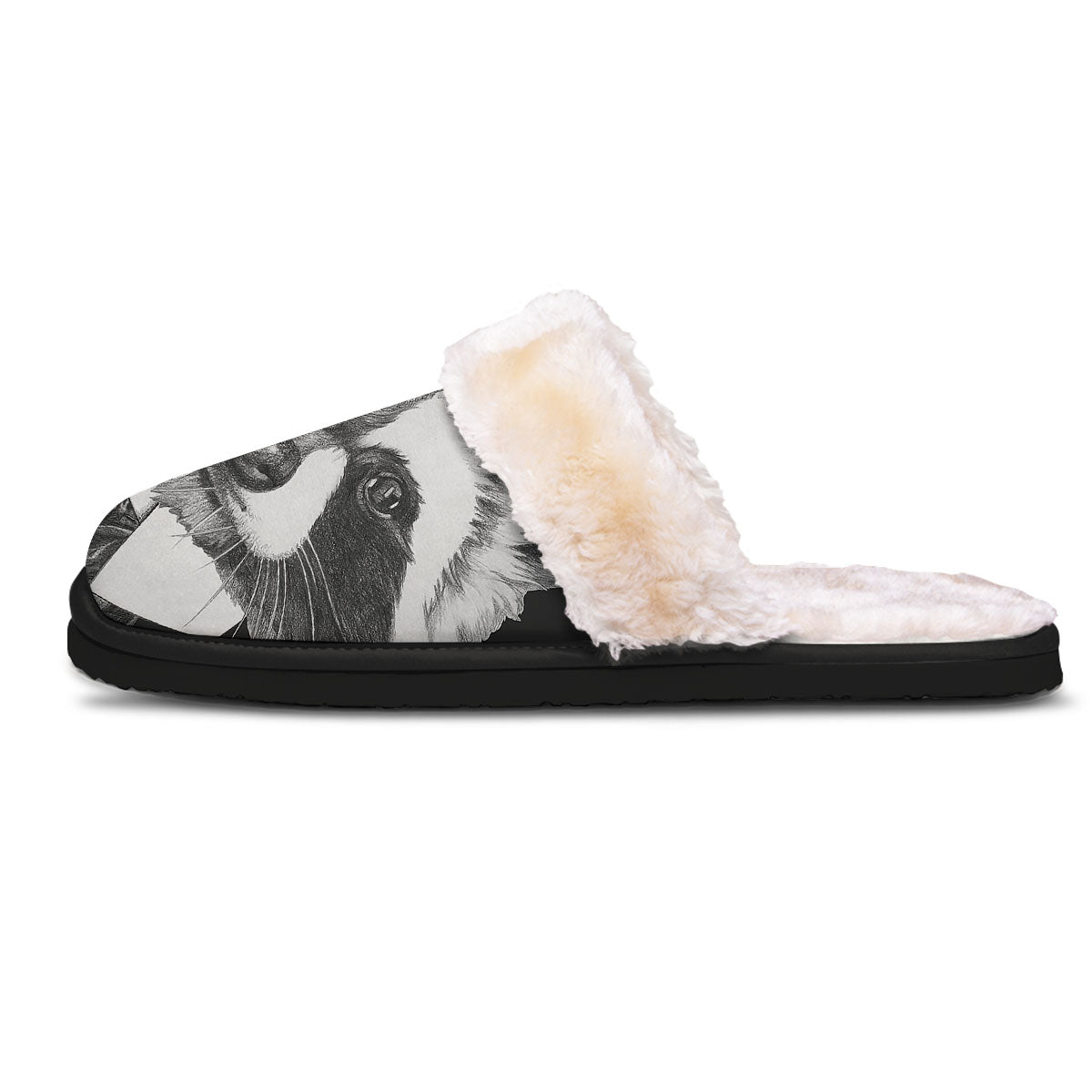 Portrait Raccoon Print Slippers-grizzshop
