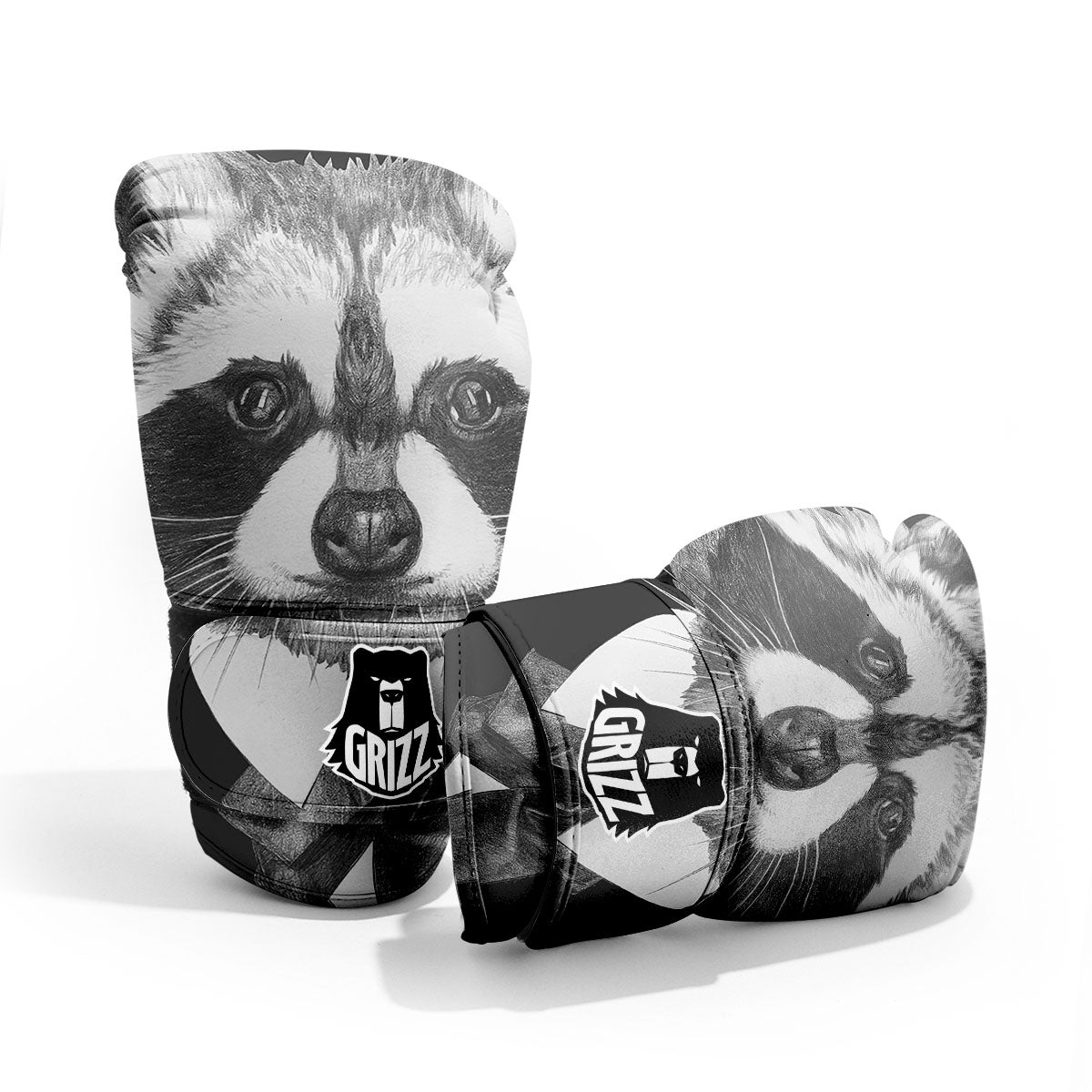 Portrait Raccoon Print Pro Boxing Glove