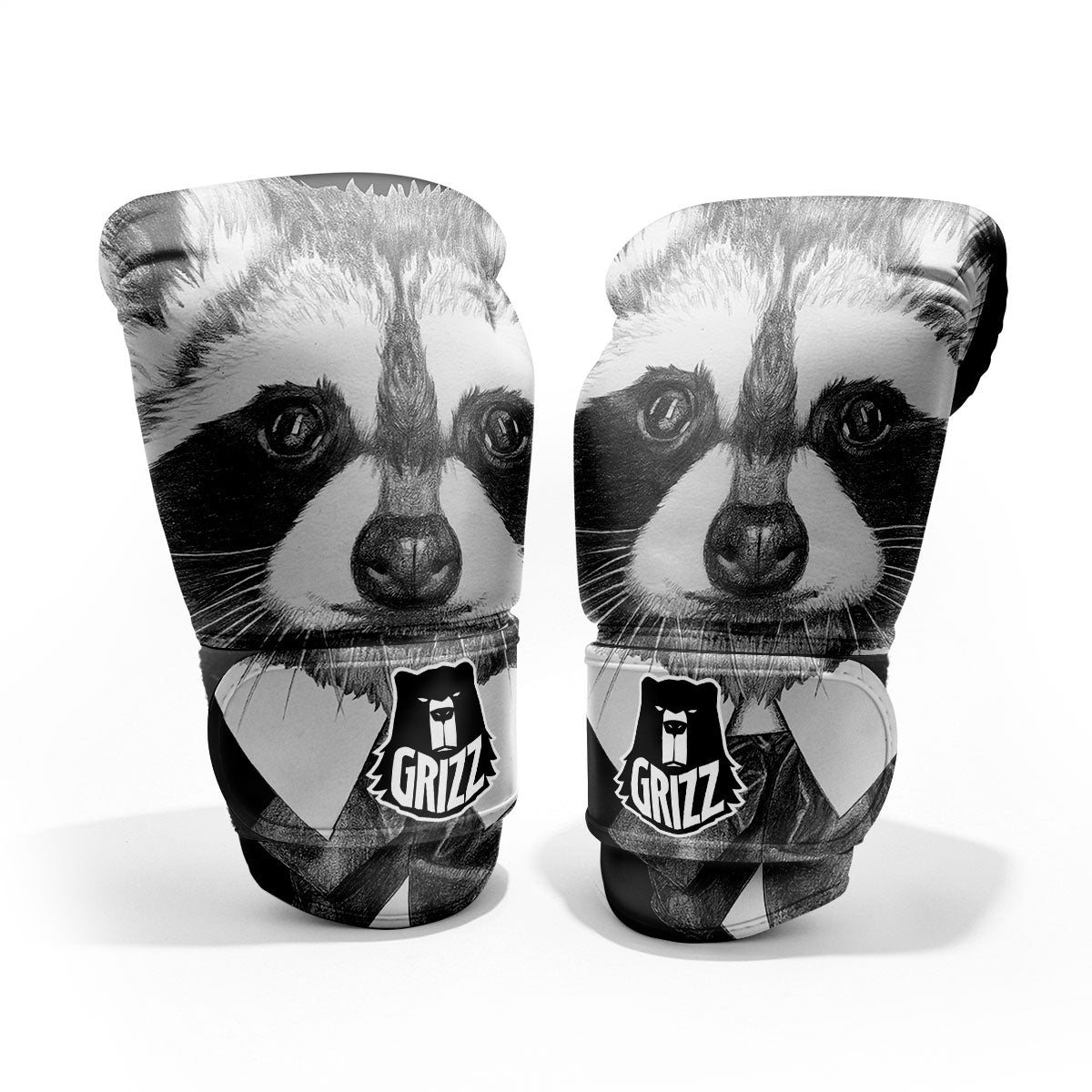 Portrait Raccoon Print Pro Boxing Glove