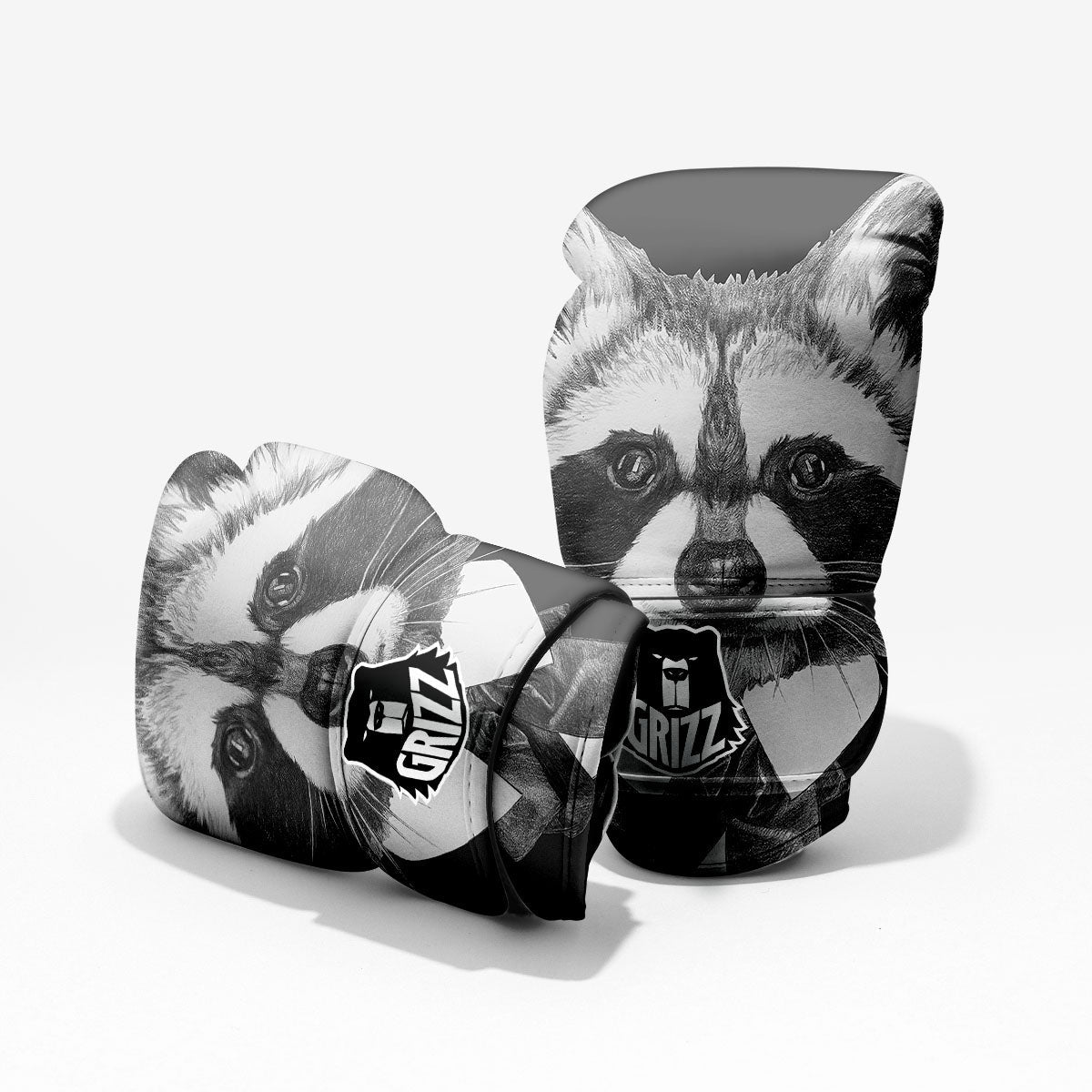 Portrait Raccoon Print Pro Boxing Glove