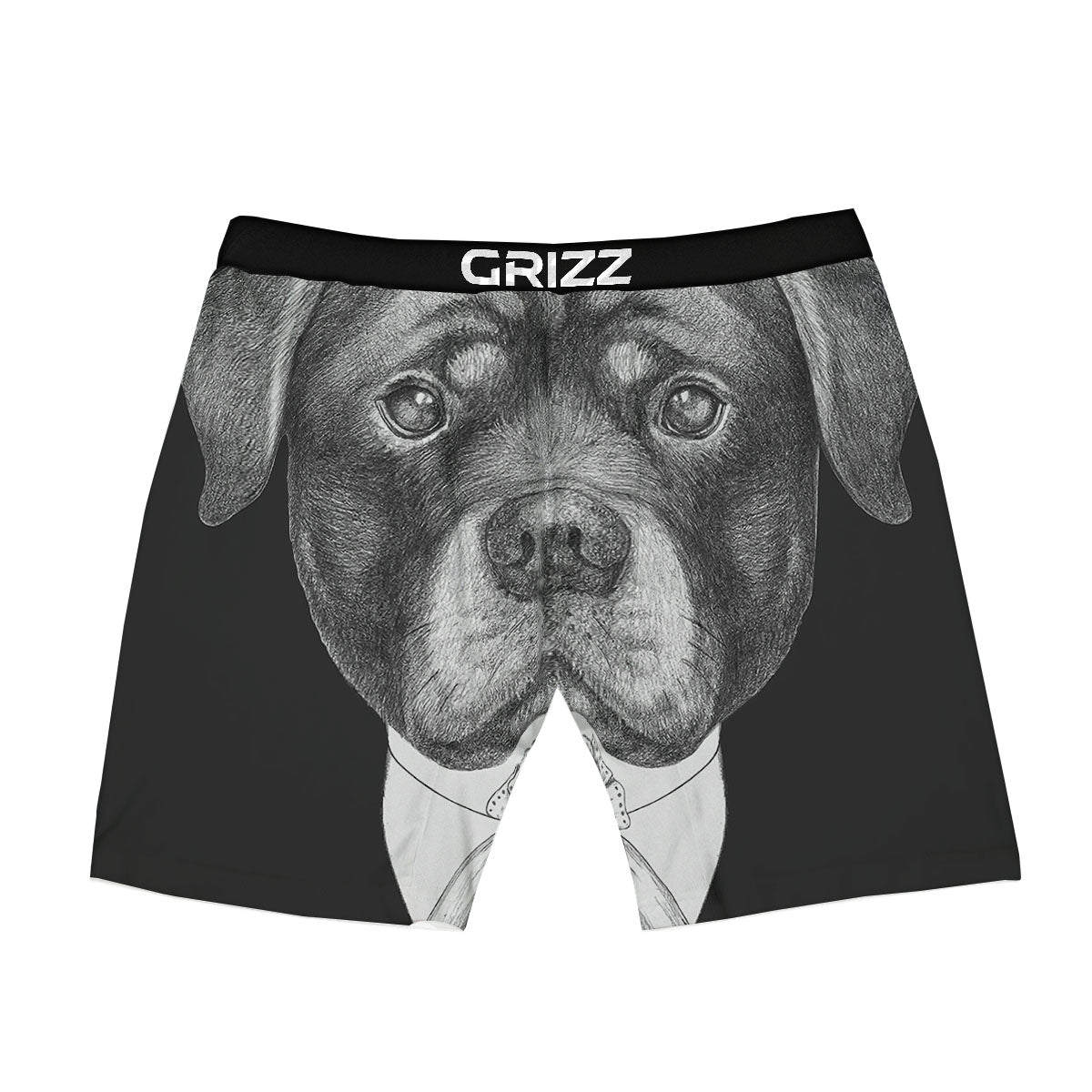 Portrait Rottweiler Vintage Print Boxer Briefs-grizzshop