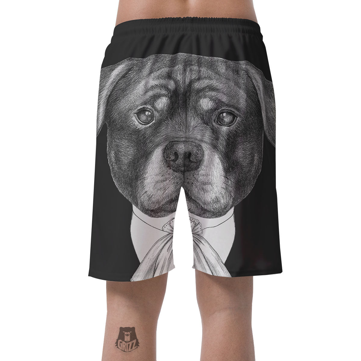 Portrait Rottweiler Vintage Print Men's Shorts-grizzshop