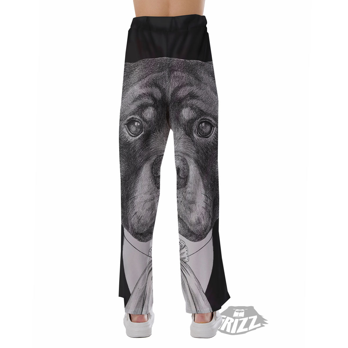Portrait Rottweiler Vintage Print Pajama Pants-grizzshop