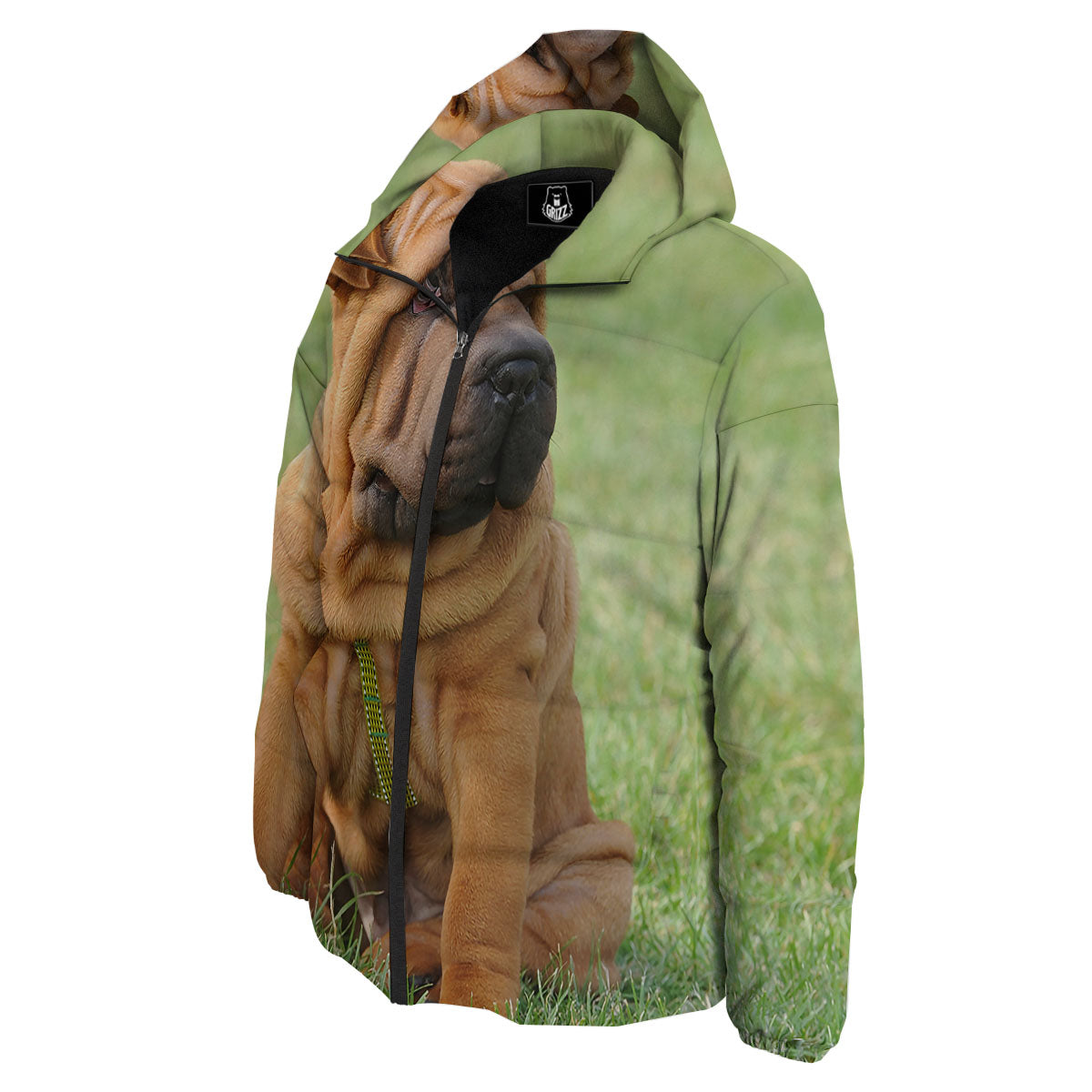 Portrait Shar Pei Print Down Jacket-grizzshop