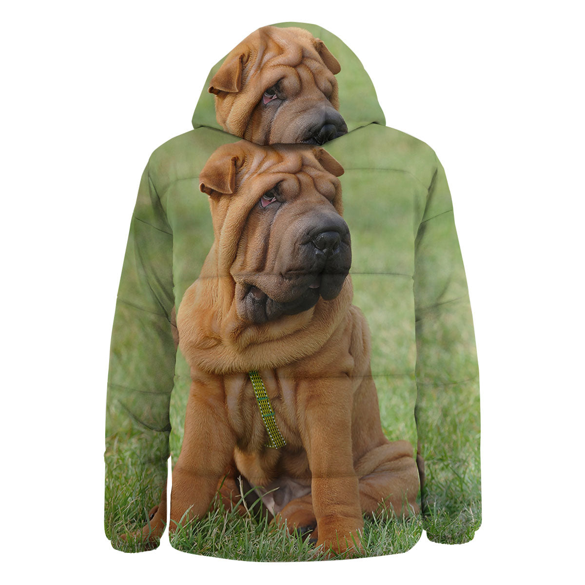 Portrait Shar Pei Print Down Jacket-grizzshop