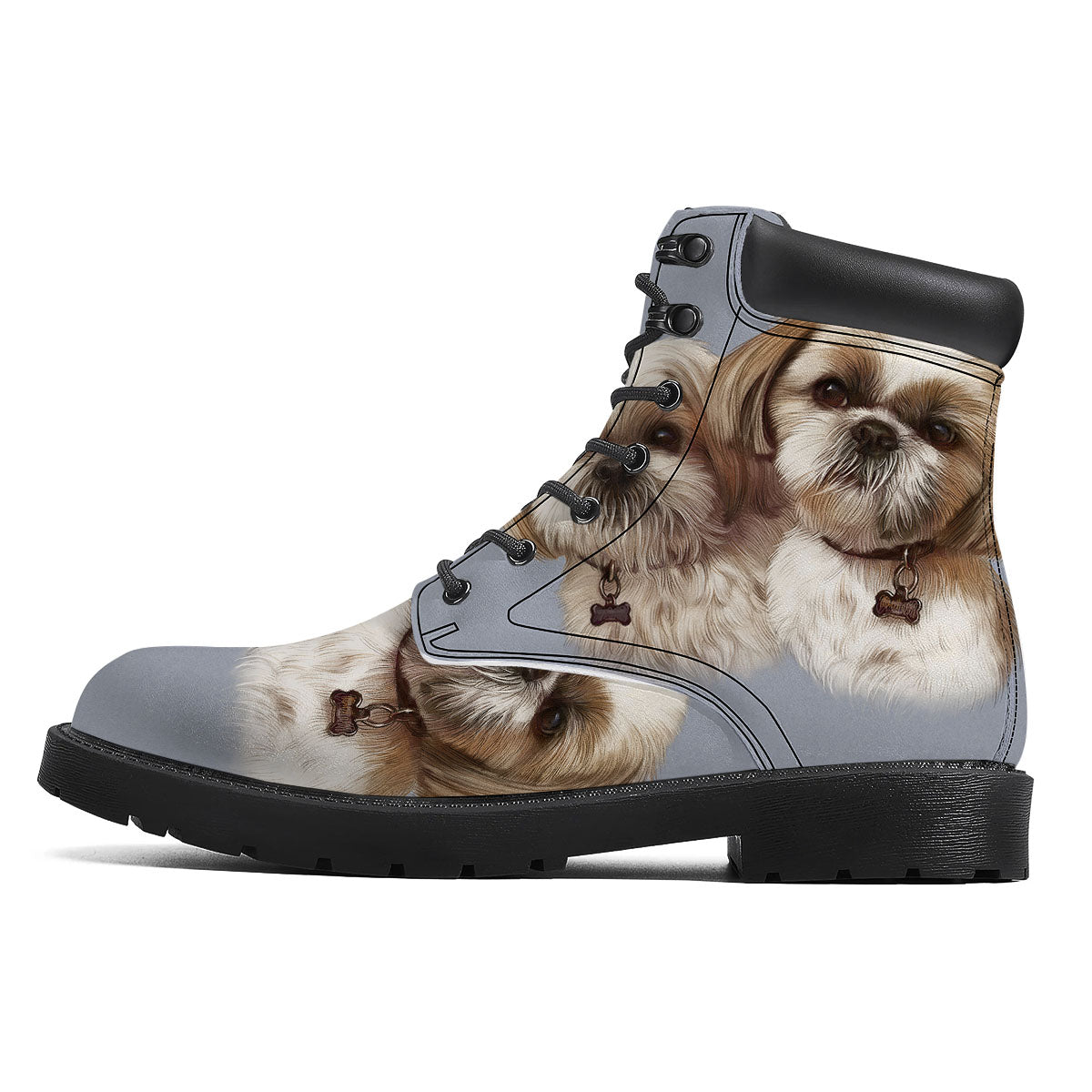Portrait Shih Tzu Print Boots-grizzshop