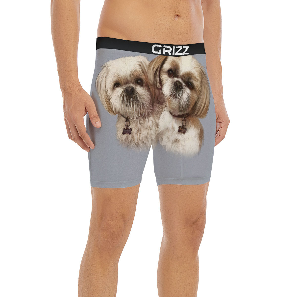 Portrait Shih Tzu Print Boxer Briefs-grizzshop