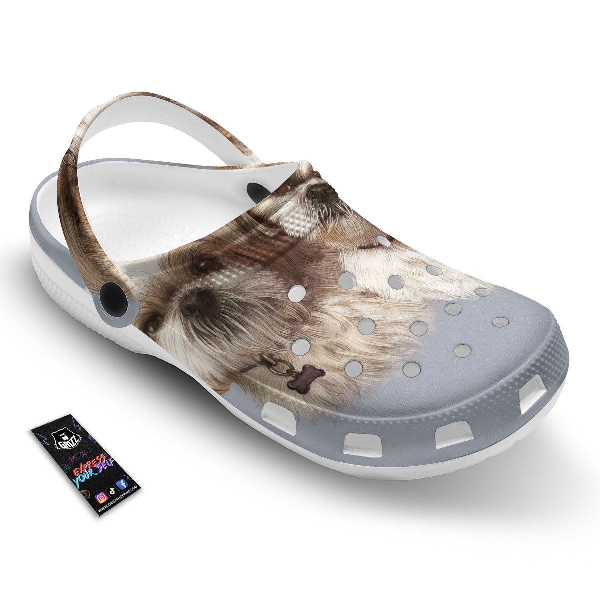 Portrait Shih Tzu Print Clog-grizzshop