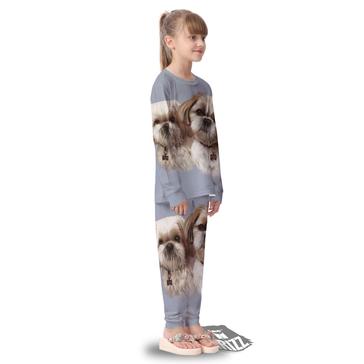 Portrait Shih Tzu Print Kid's Pajamas-grizzshop