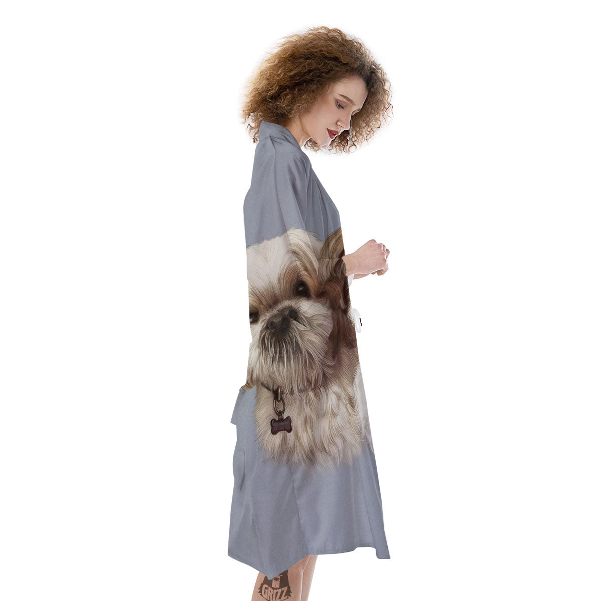Portrait Shih Tzu Print Kimono-grizzshop