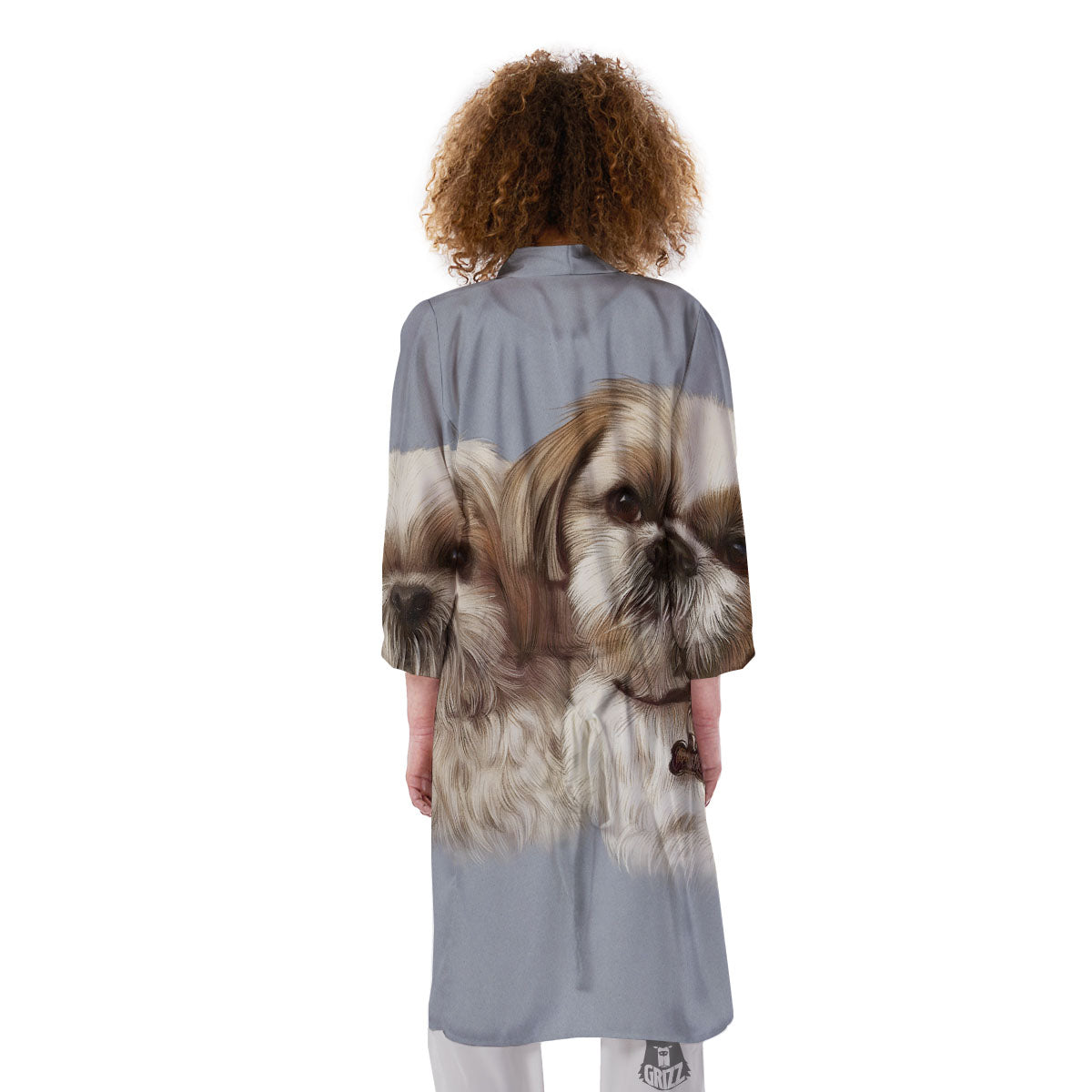 Portrait Shih Tzu Print Kimono-grizzshop