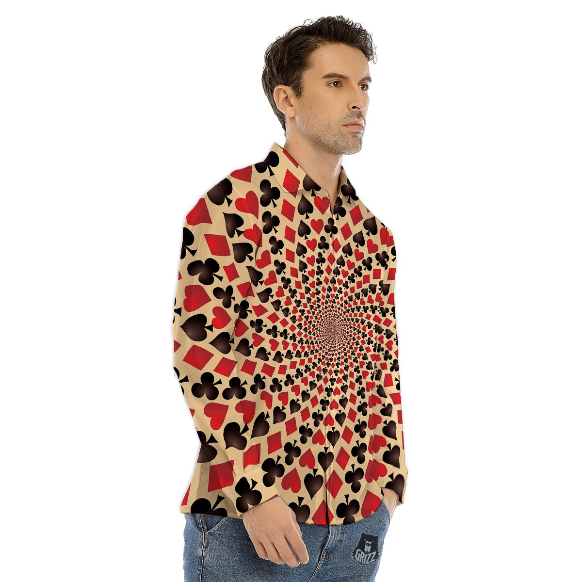 Portrait Shih Tzu Print Men's Dress Shirts-grizzshop