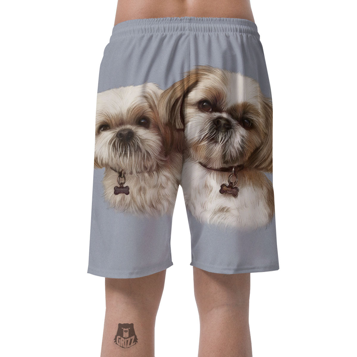Portrait Shih Tzu Print Men's Shorts-grizzshop