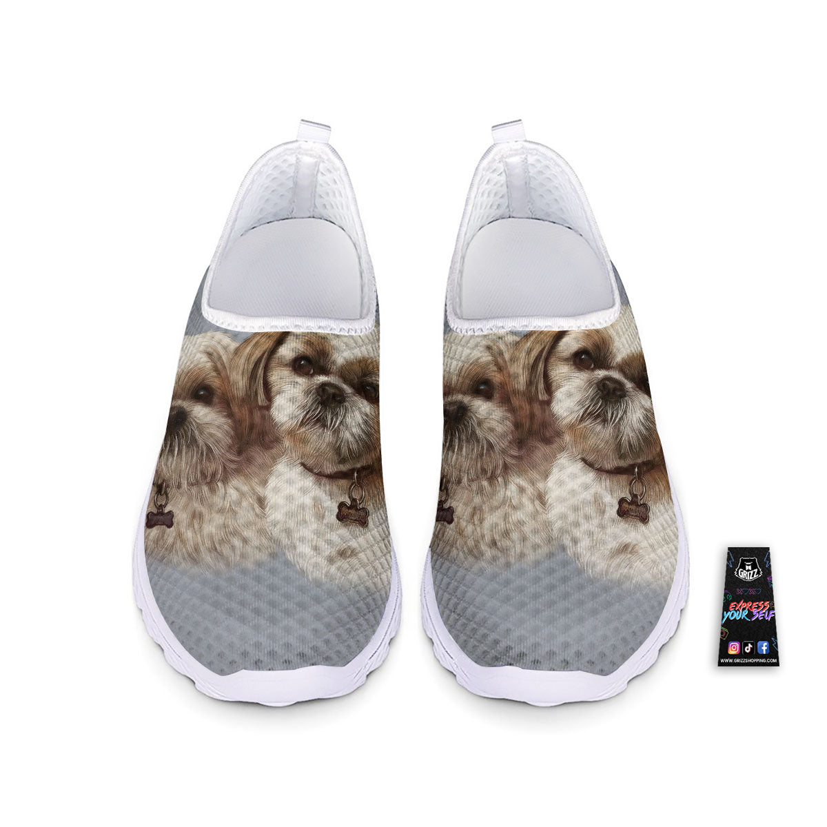 Portrait Shih Tzu Print Nurse Shoes-grizzshop