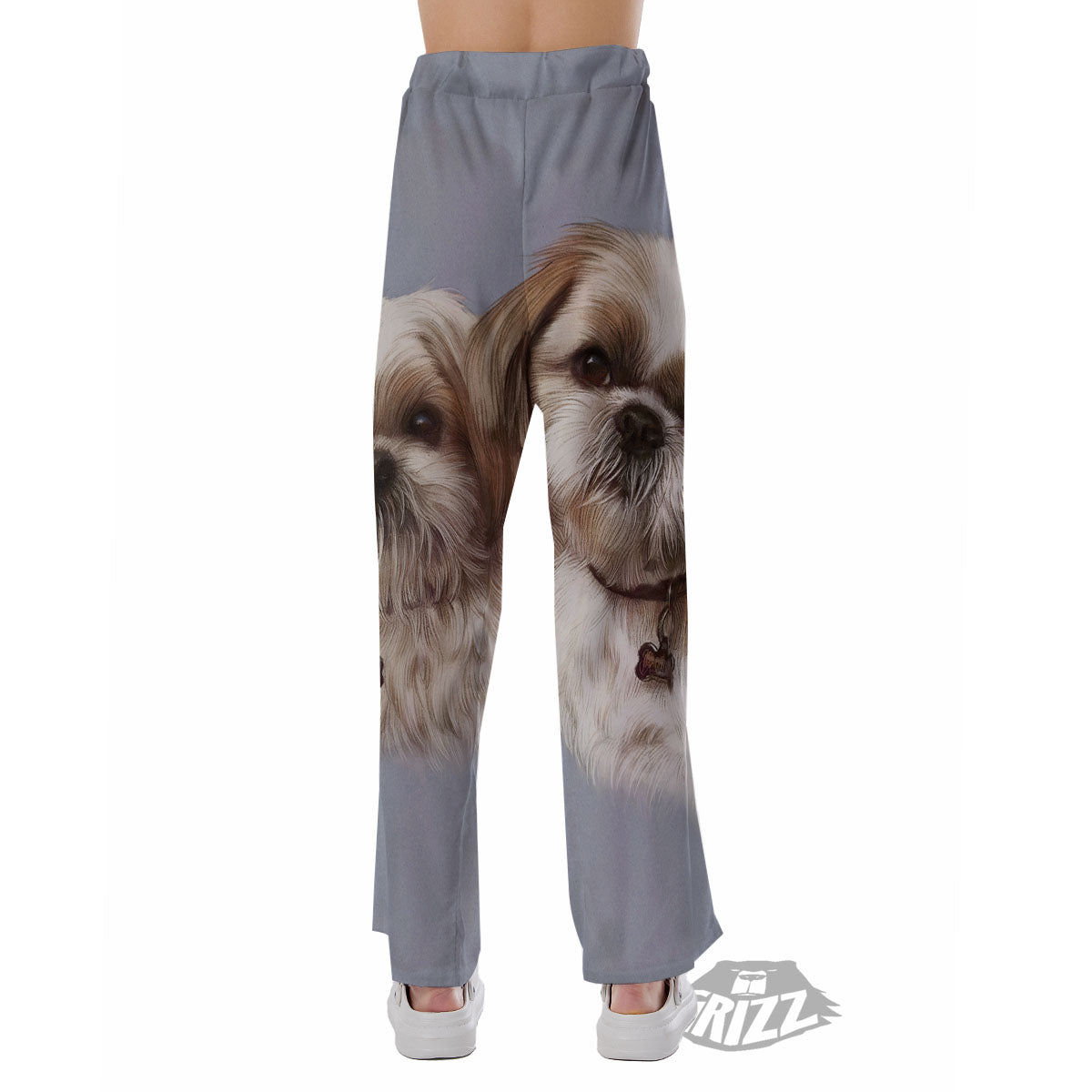 Portrait Shih Tzu Print Pajama Pants-grizzshop