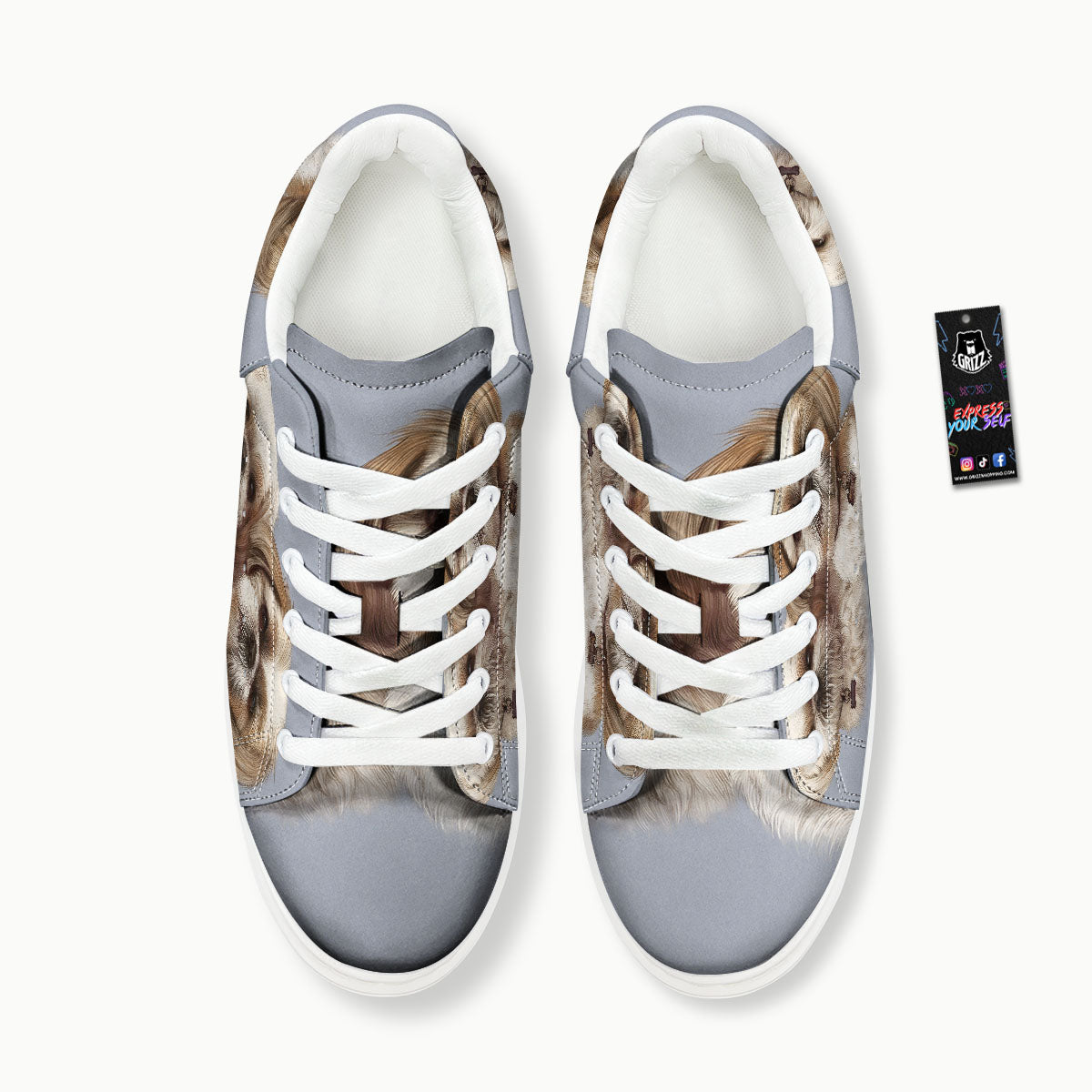 Portrait Shih Tzu Print Platform Shoes-grizzshop