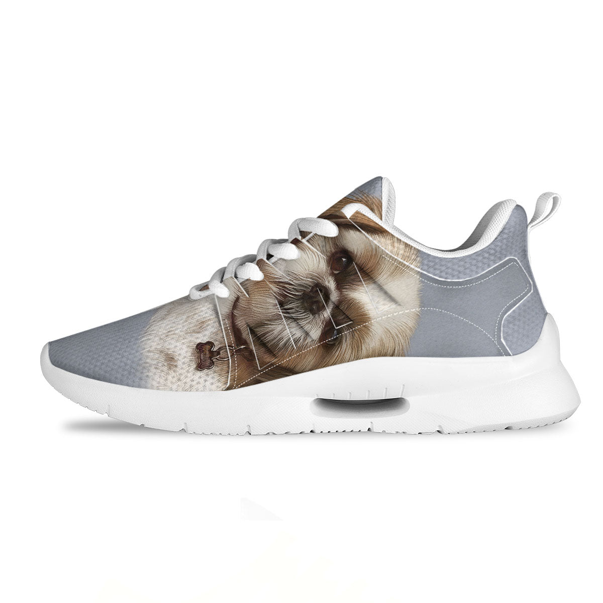 Portrait Shih Tzu Print Tennis Shoes-grizzshop