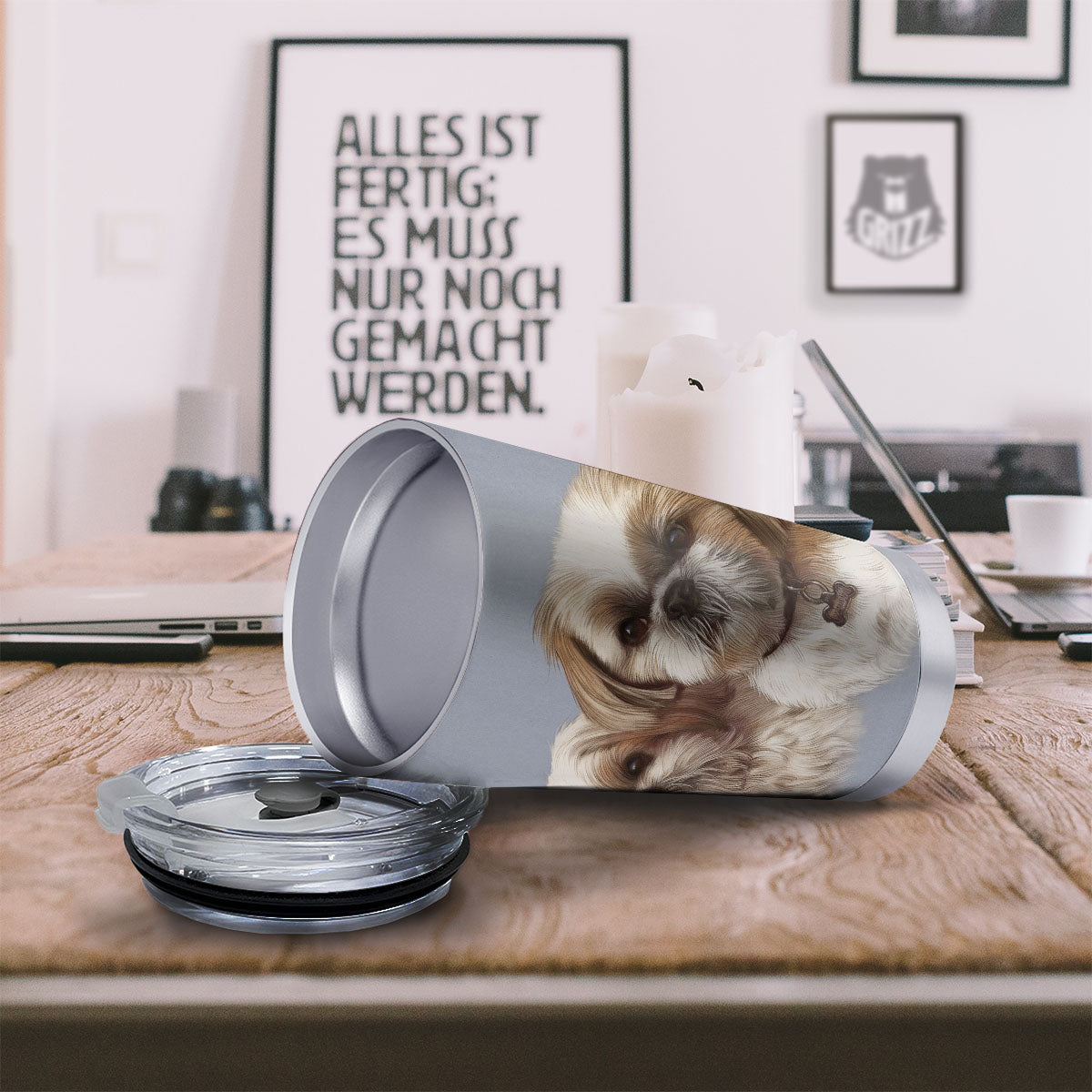 Portrait Shih Tzu Print Tumbler-grizzshop