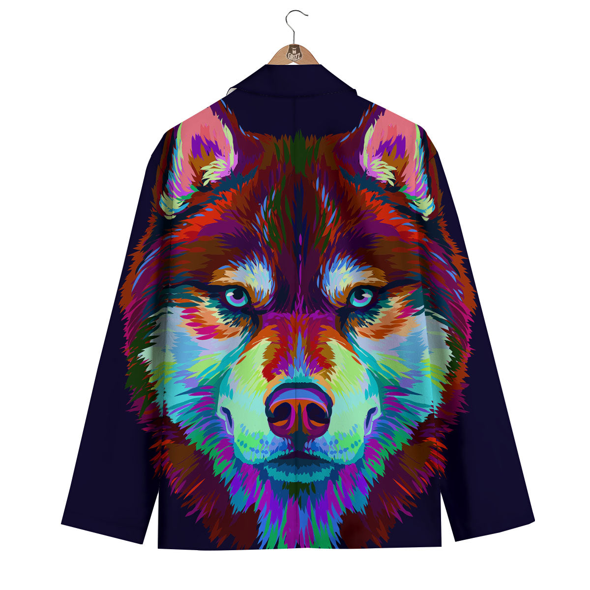 Portrait Siberian Husky Print Men's Blazer-grizzshop