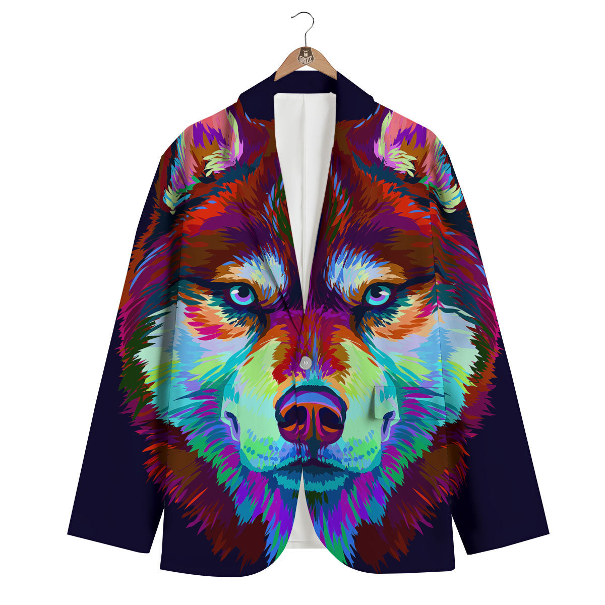 Portrait Siberian Husky Print Men's Blazer-grizzshop